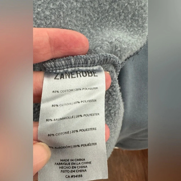 Zanerobe Mens Field Lowgo Raglan Crew Sweat Shirt Chalk Blue NWT Size Small - Picture 9 of 9